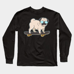 Skater Pug Long Sleeve T-Shirt